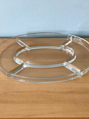 Clear glass serving dish plate